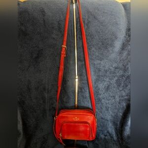 kate Spade Red Pebbled Leather Crossbody Bag